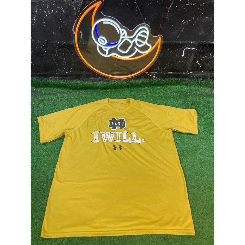 Notre Dame Fighting Irish Under‎ Armour I WILL T Shirt Mens Gold Size XL
